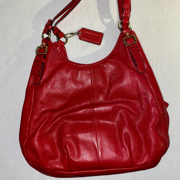 Red Coach Tote Purse - Picture 2 of 5